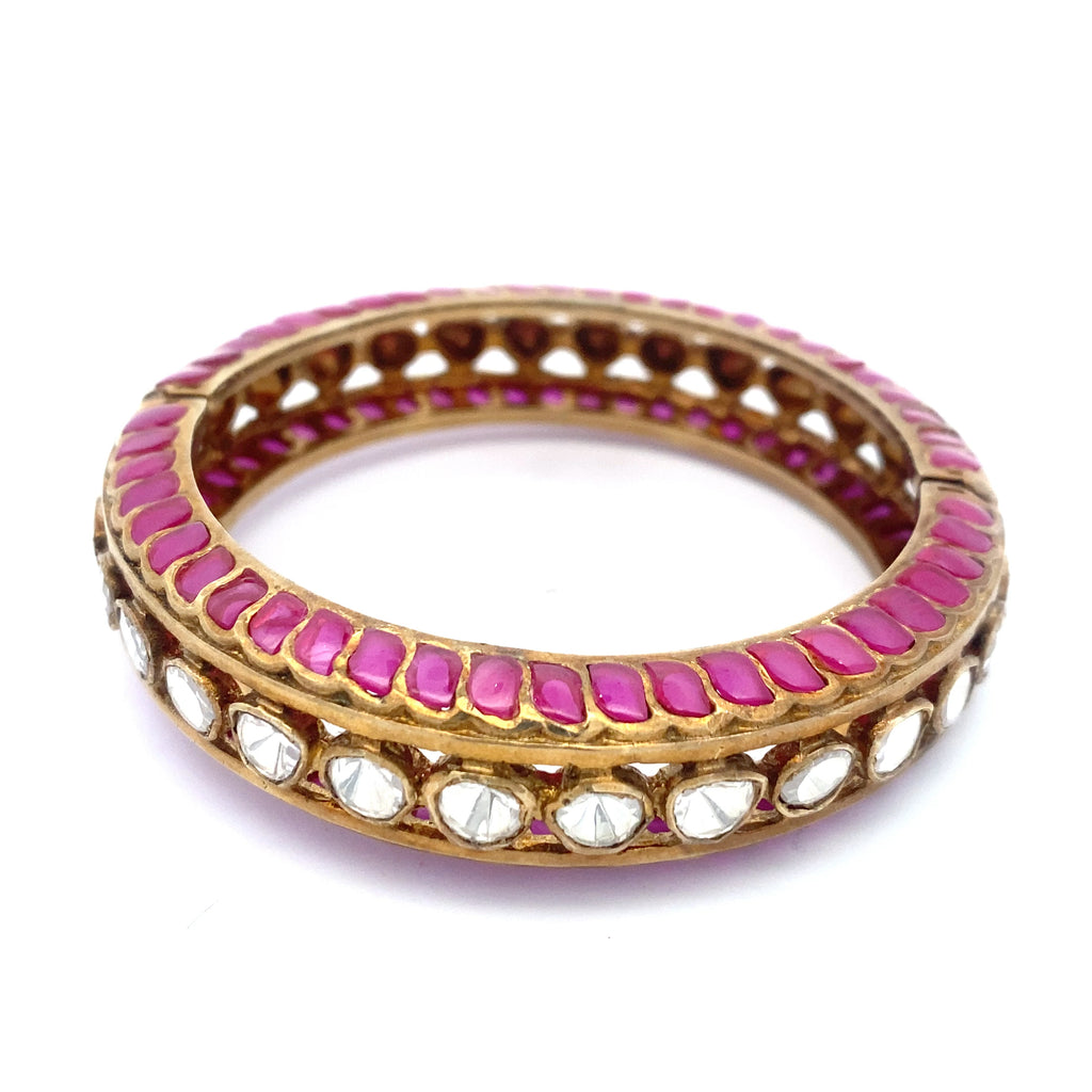 Ruby Moissanite Eternity Bangle