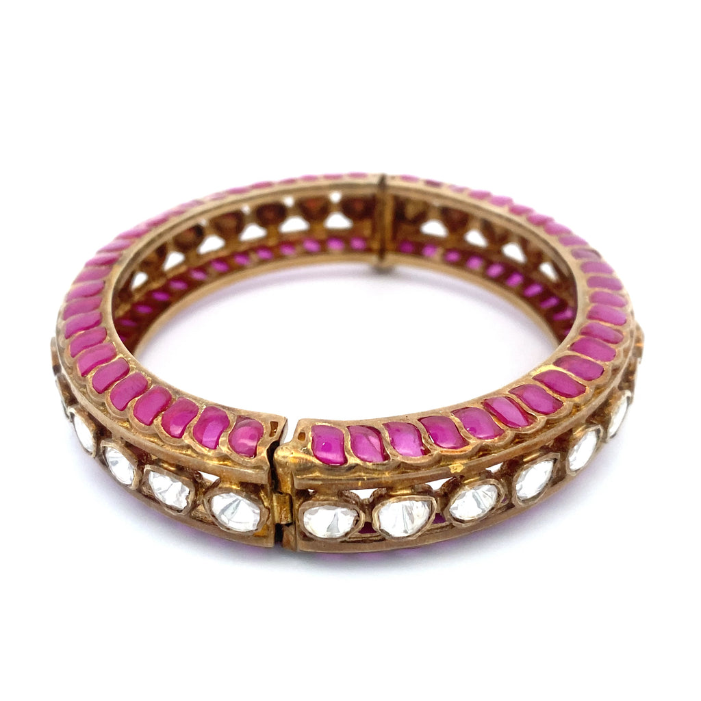 Ruby Moissanite Eternity Bangle