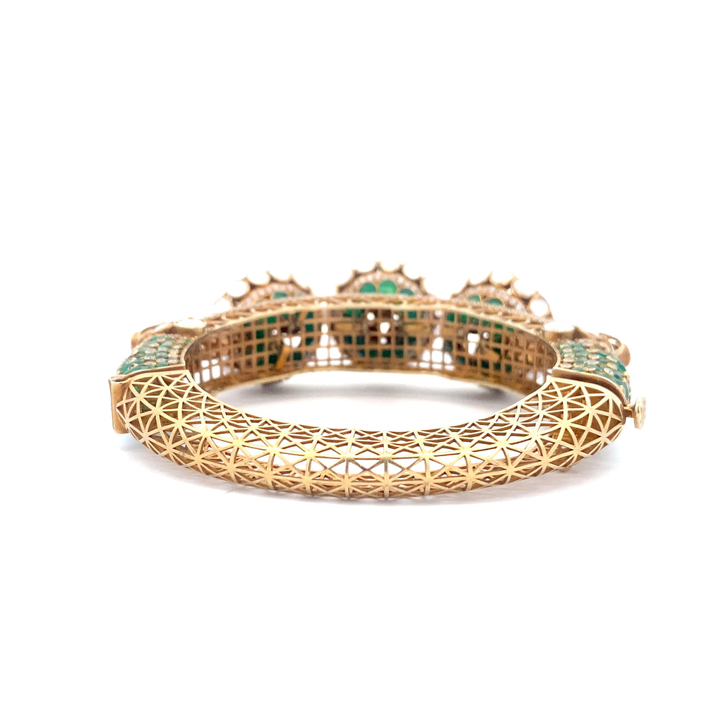Verdant Lattice Emerald Bangle