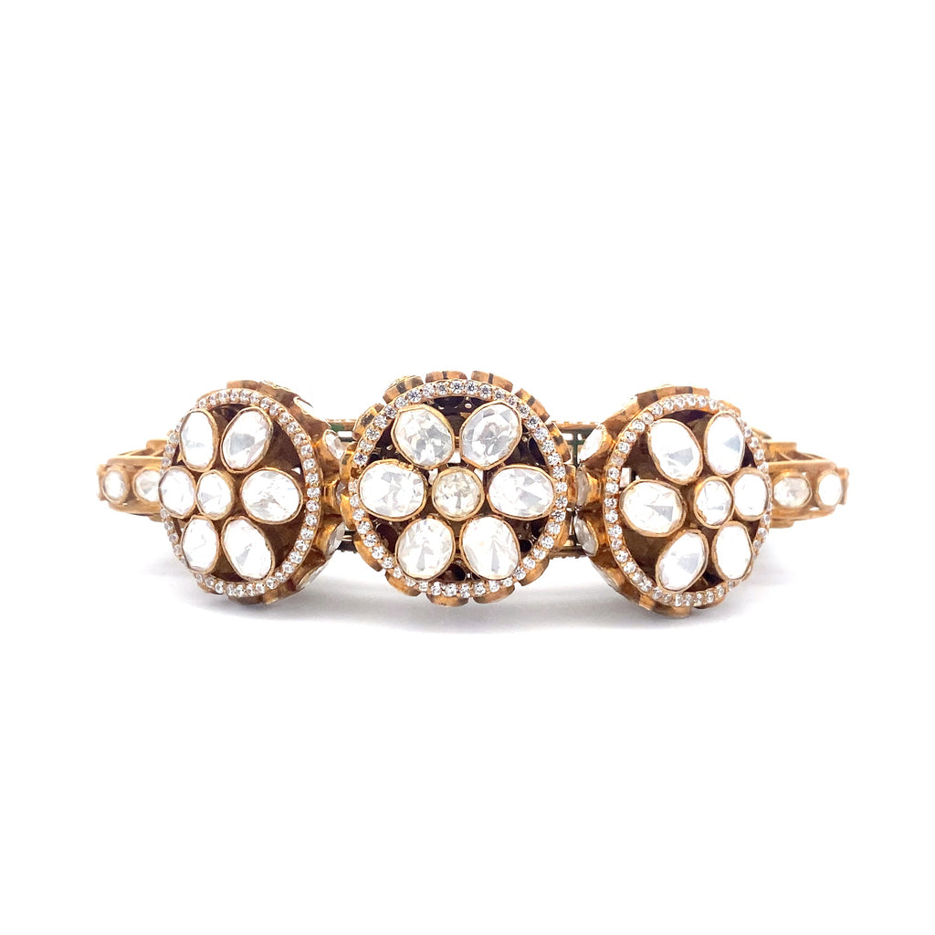 Verdant Lattice Emerald Bangle