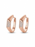 Angular Pave Hoop Earrings