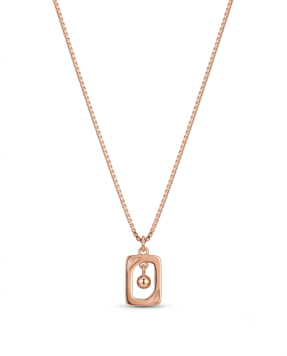 Open Rectangle Ball Drop Pendant