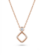 Rose Gold Geo Drop Necklace