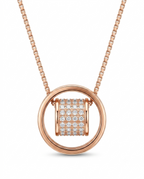 Rose Gold Circle Barrel Necklace