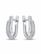 Double Band Pave Huggie Earrings