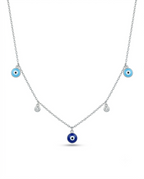 Evil Eye Charm Station Necklace