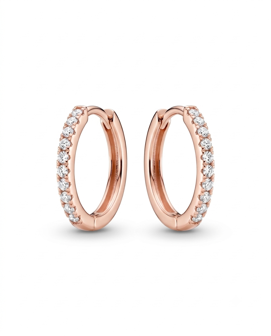 Pave Oval Hoop Earrings