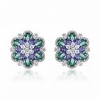 Emerald Tanzanite Luxe Studs