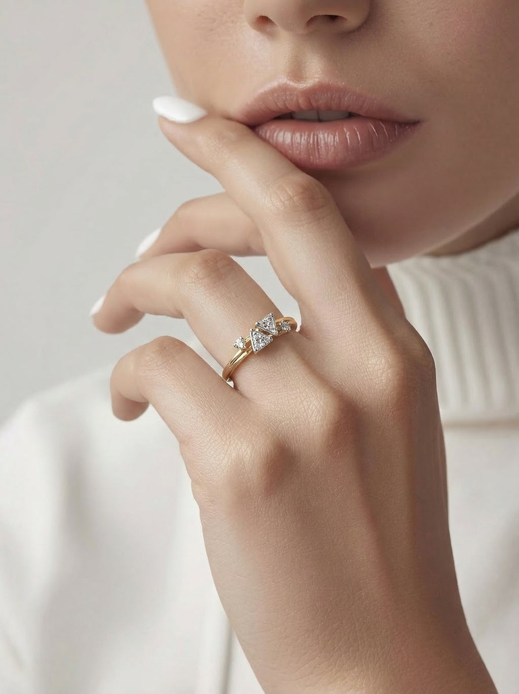 Geometric Crystal Band Ring