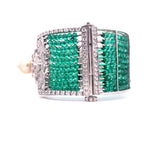 Emerald Bead Grid Cuff