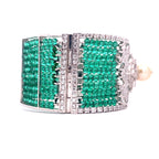 Emerald Bead Grid Cuff