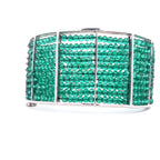 Emerald Bead Grid Cuff
