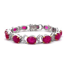 Oval Ruby Moissanite Bracelet