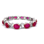 Oval Ruby Moissanite Bracelet