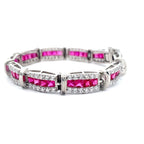 Ruby Moissanite Panel Bracelet