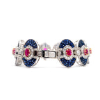 Sapphire Ruby Medallion Link Bracelet