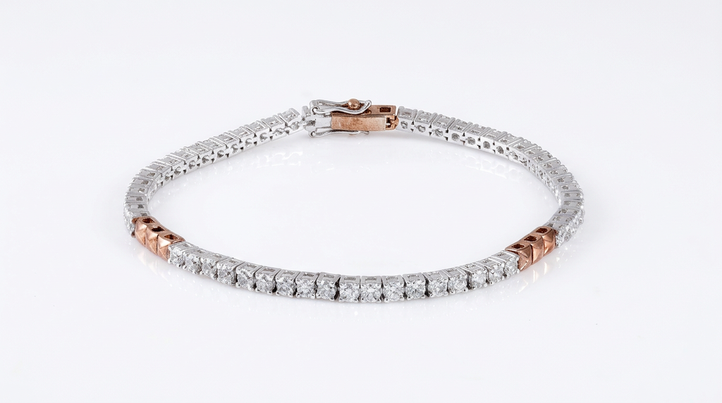 Two-Tone Crystal Tennis Bracelet