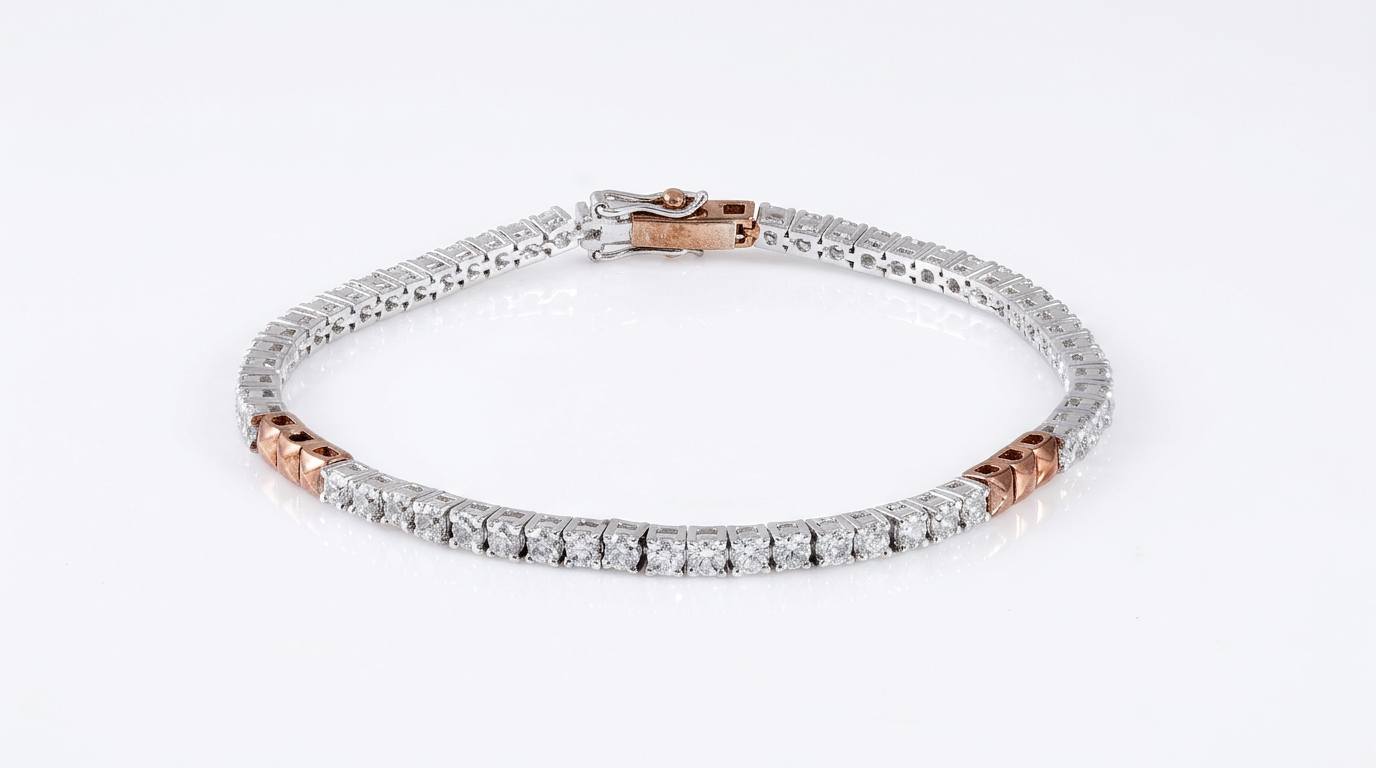 Two-Tone Crystal Tennis Bracelet