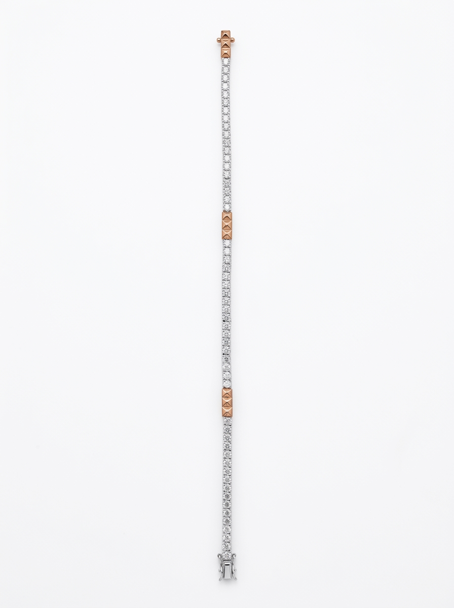 Two-Tone Crystal Tennis Bracelet