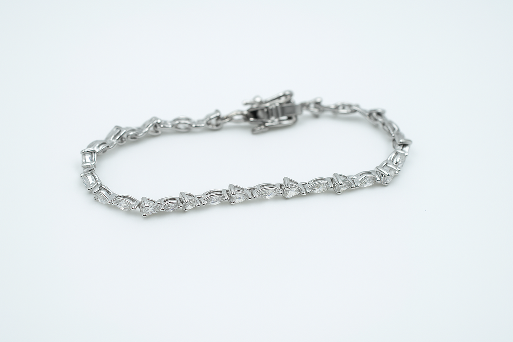 Pear Moissanite Tennis Bracelet