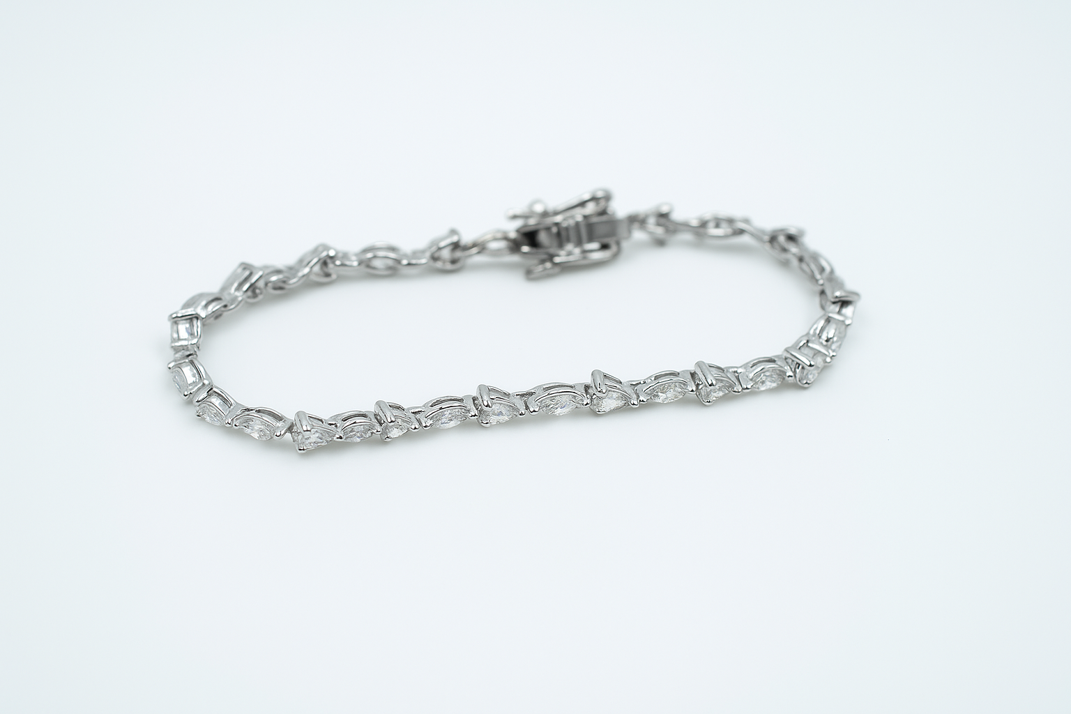 Pear Moissanite Tennis Bracelet