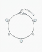 Shell Hex & Crystal Station Bracelet