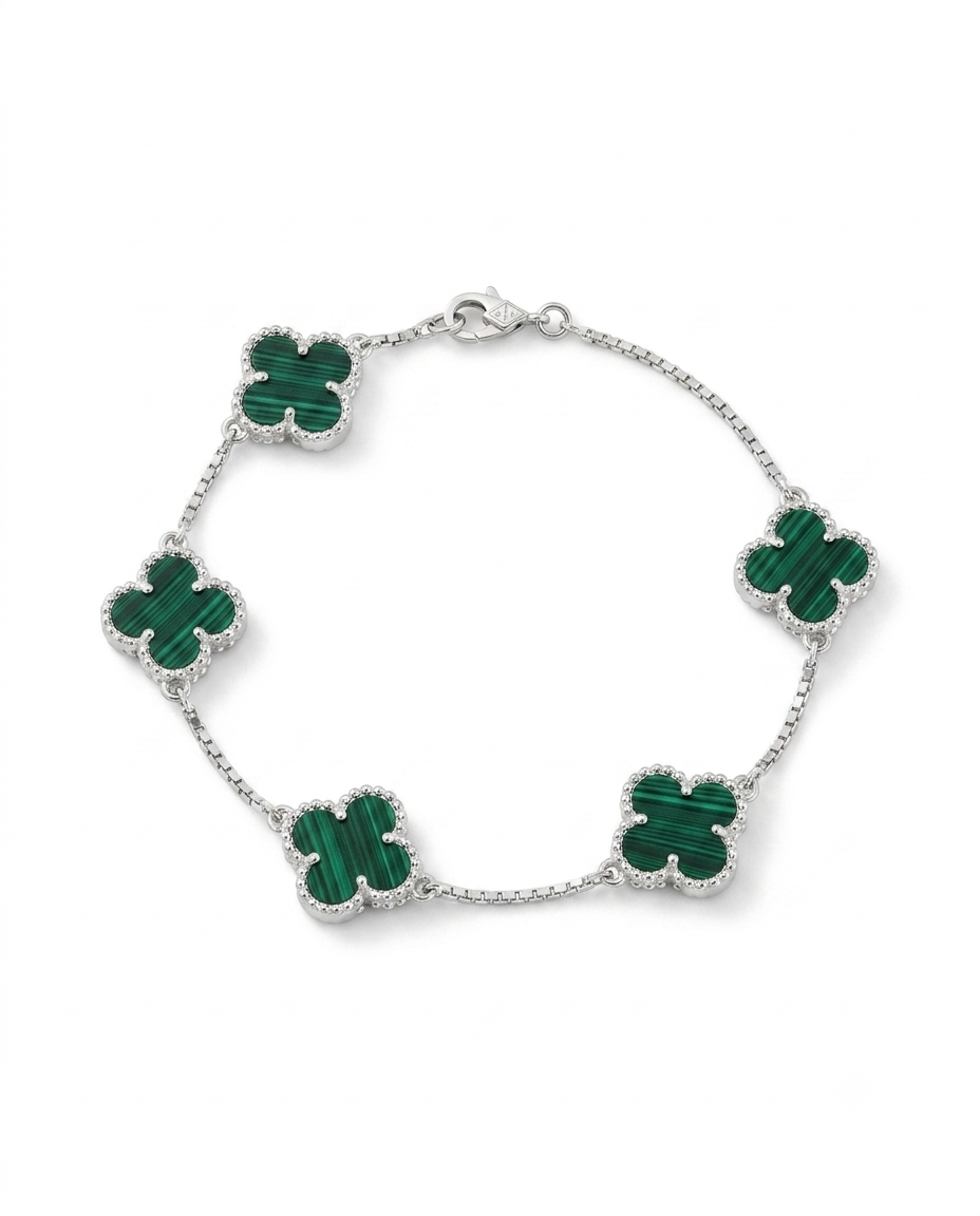 Green Clover Station Bracelet
