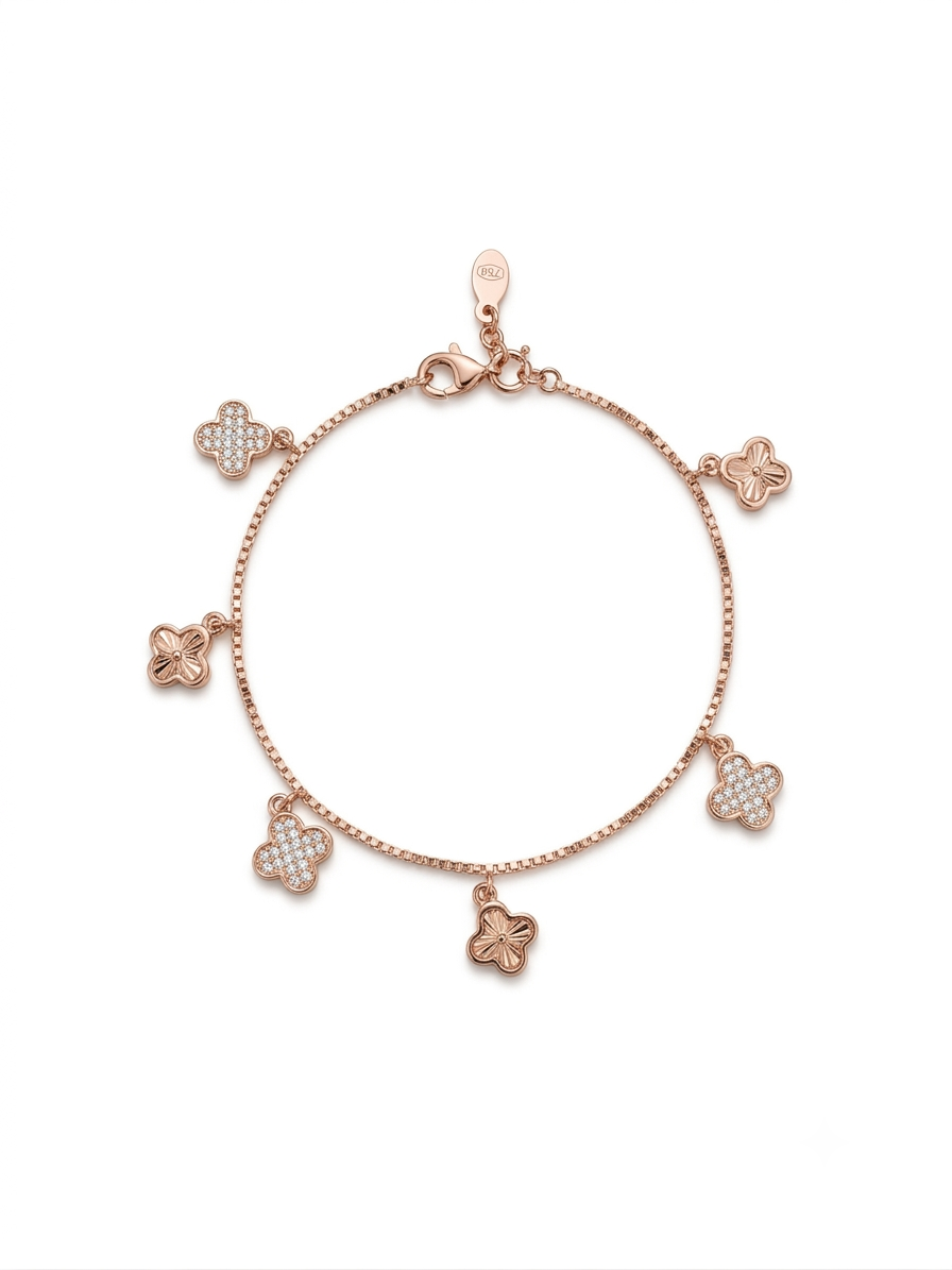 Clover Charm Drop Bracelet