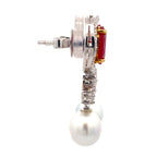 Ruby Crystal Pearl Chandelier Drops