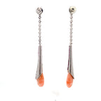 Crystal Bar Coral Teardrop Danglers