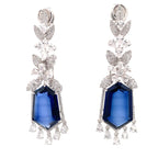 Sapphire Baguette Crystal Chandelier Earrings