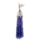 Tanzanite Bead Tassel Drop Earrings