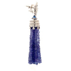 Tanzanite Bead Tassel Drop Earrings