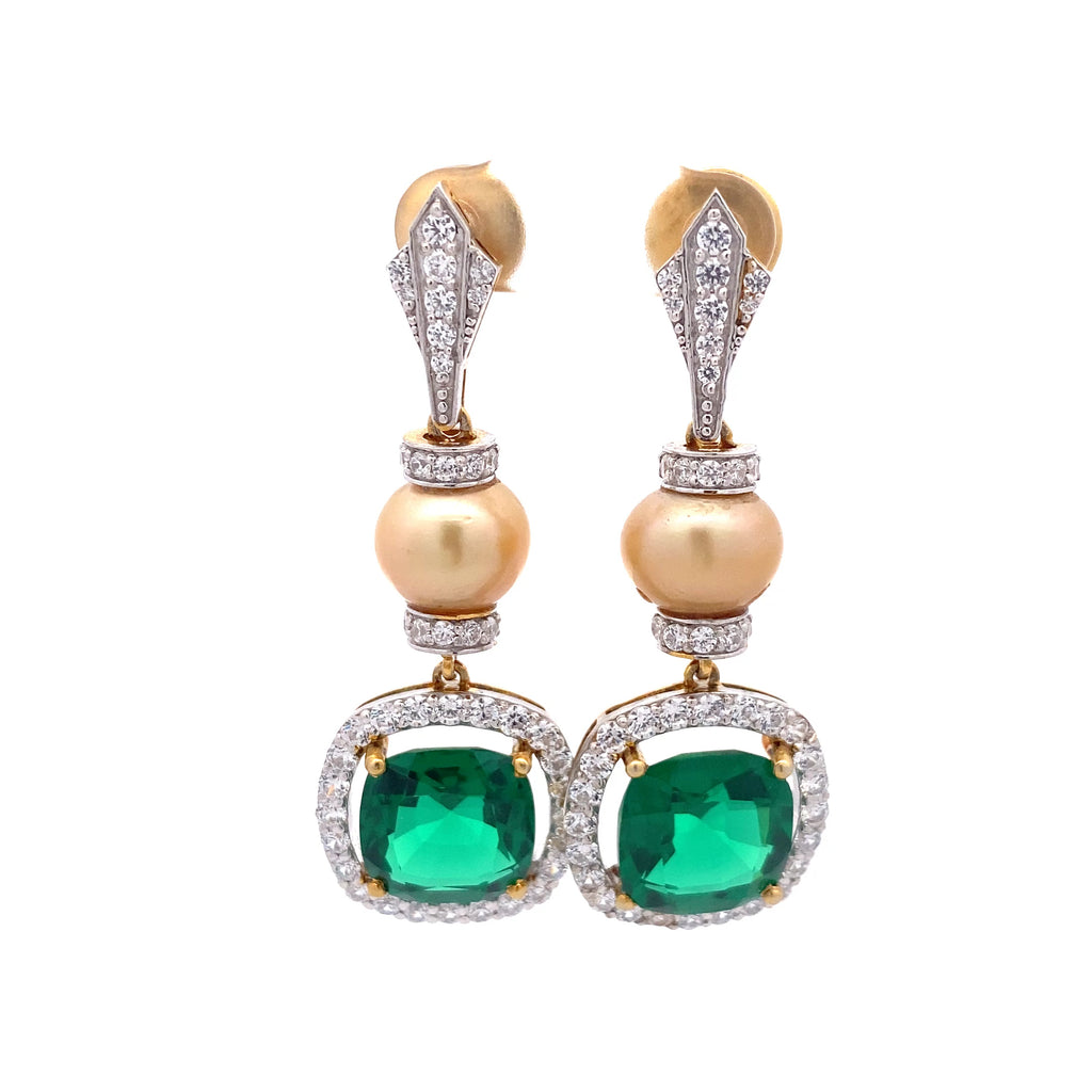 Emerald Pearl Linear Drops