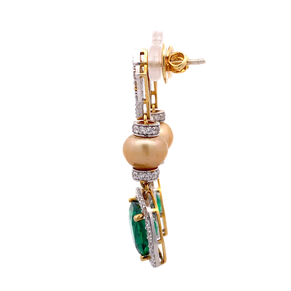 Emerald Pearl Linear Drops