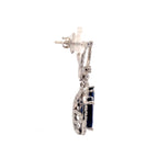 Sapphire Oval Lattice Drop Earrings