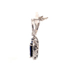 Sapphire Oval Lattice Drop Earrings