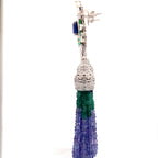 Sapphire Emerald Bicolor Tassel Earrings