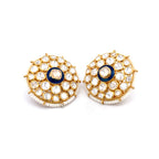 Moissanite Blue Enamel Studs