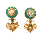 Green Enamel Jhumki Earrings