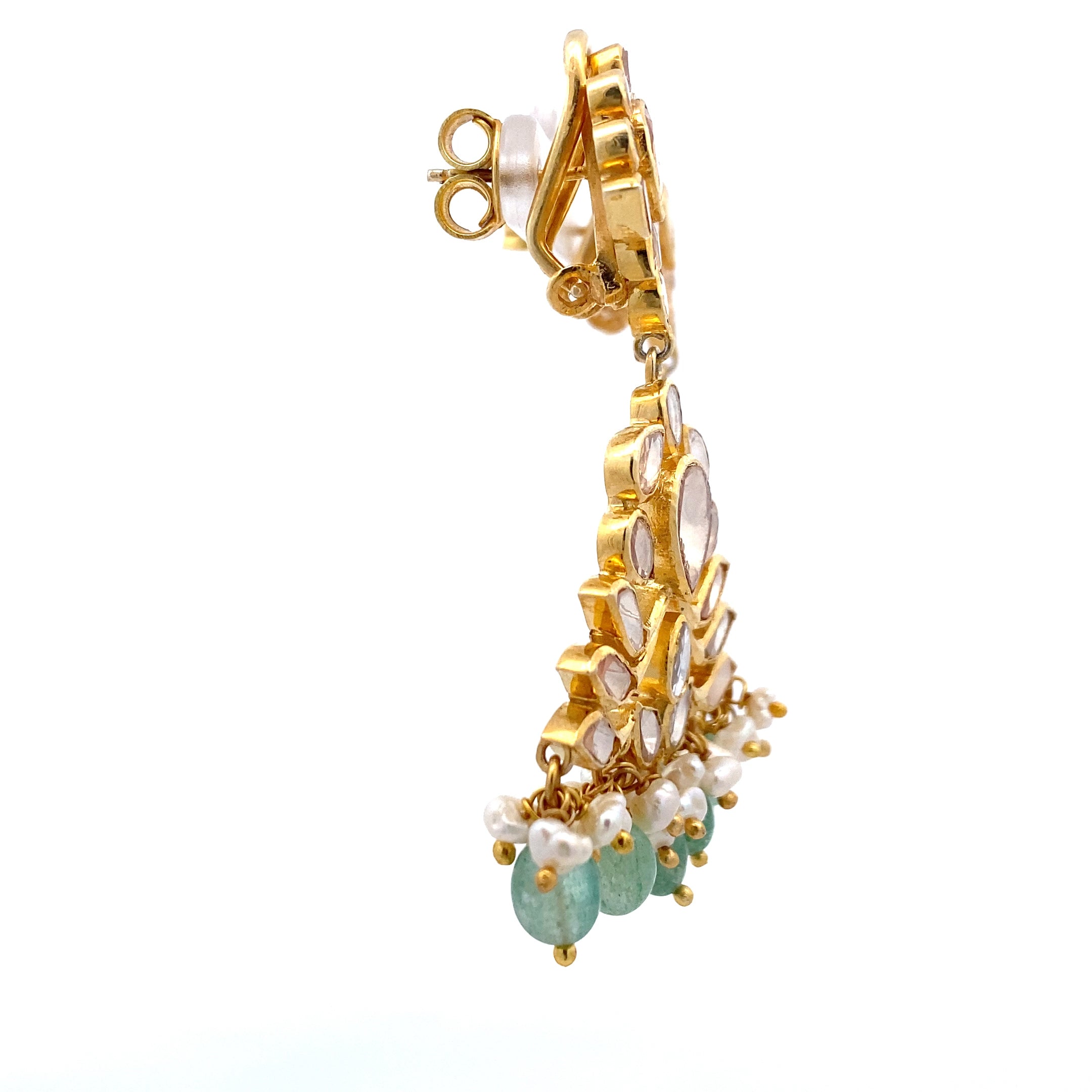 Lotus Emerald Pearl Chandbali