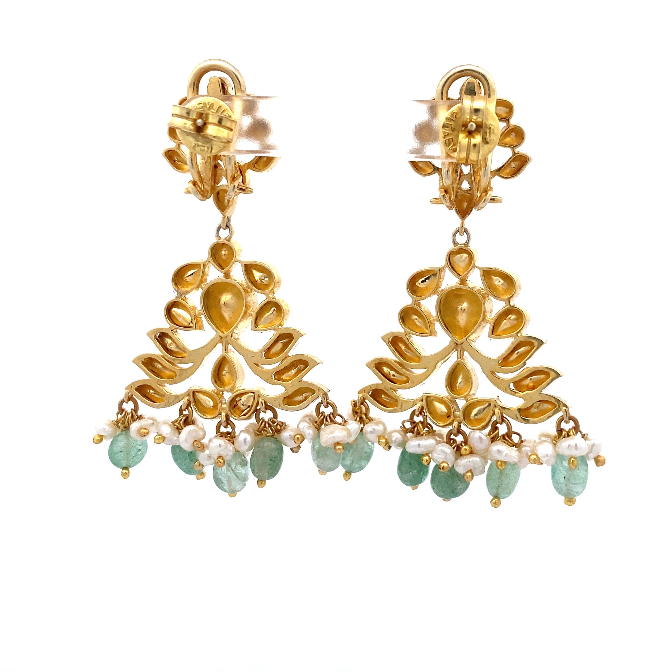 Lotus Emerald Pearl Chandbali