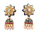 Meenakari Moissanite Jhumki Earrings