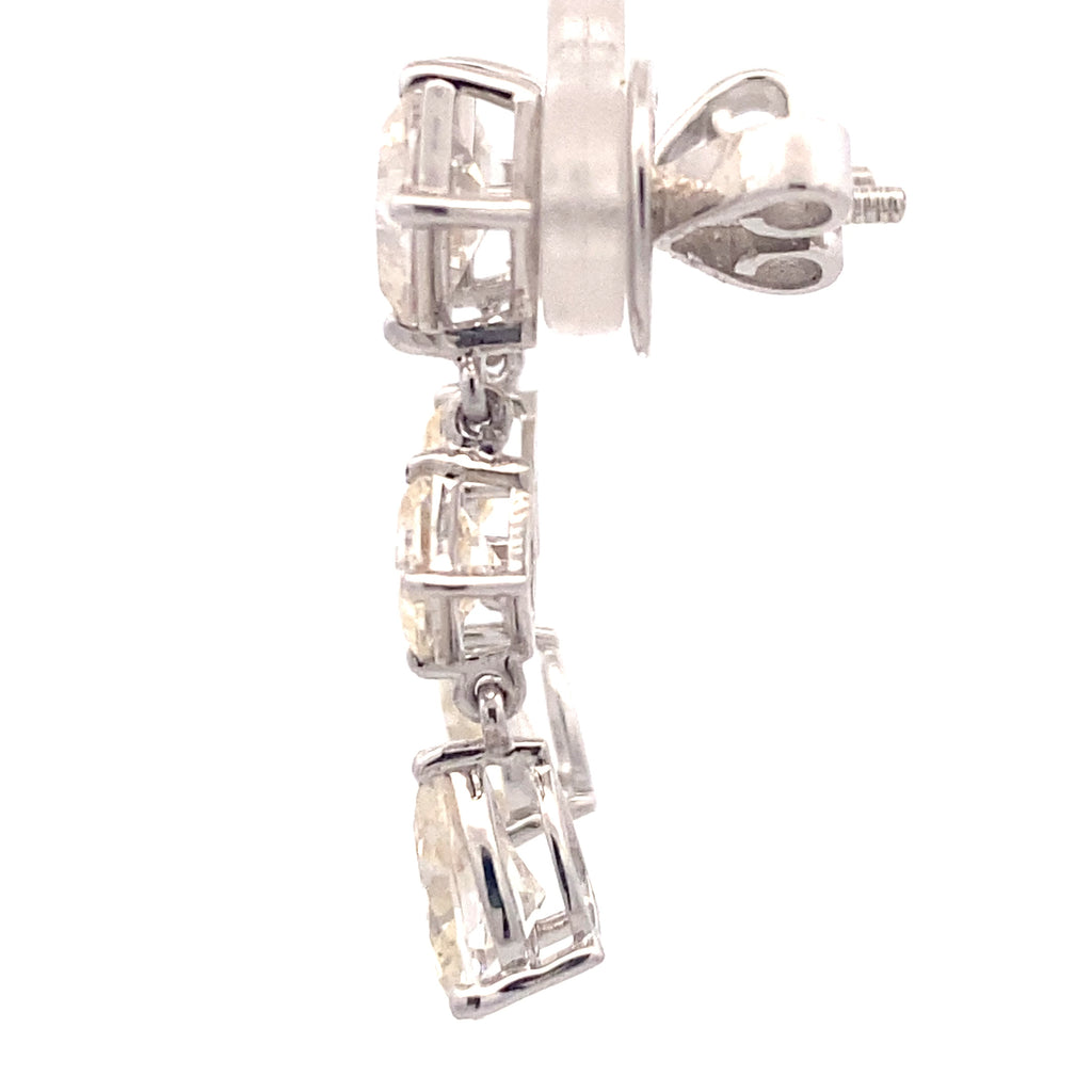 Triple Stone Linear Drop Earrings