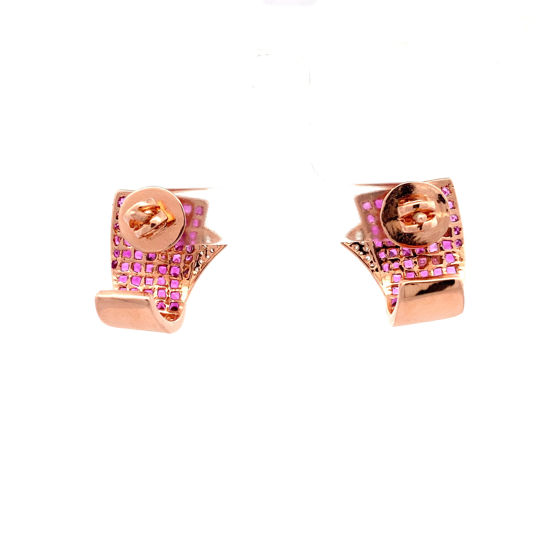 Semi Precious Ruby Halo Studs