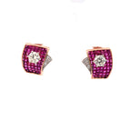 Semi Precious Ruby Halo Studs