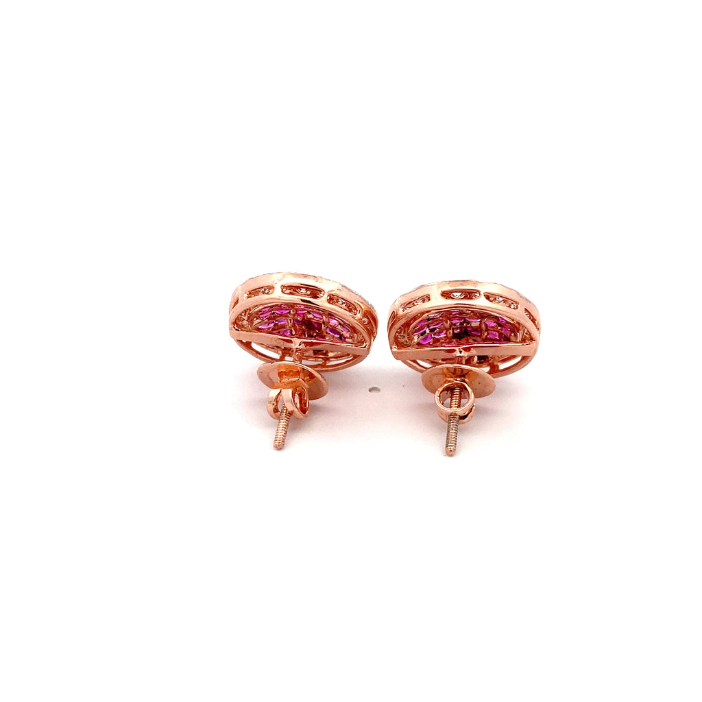 Ruby Halo Circle Studs