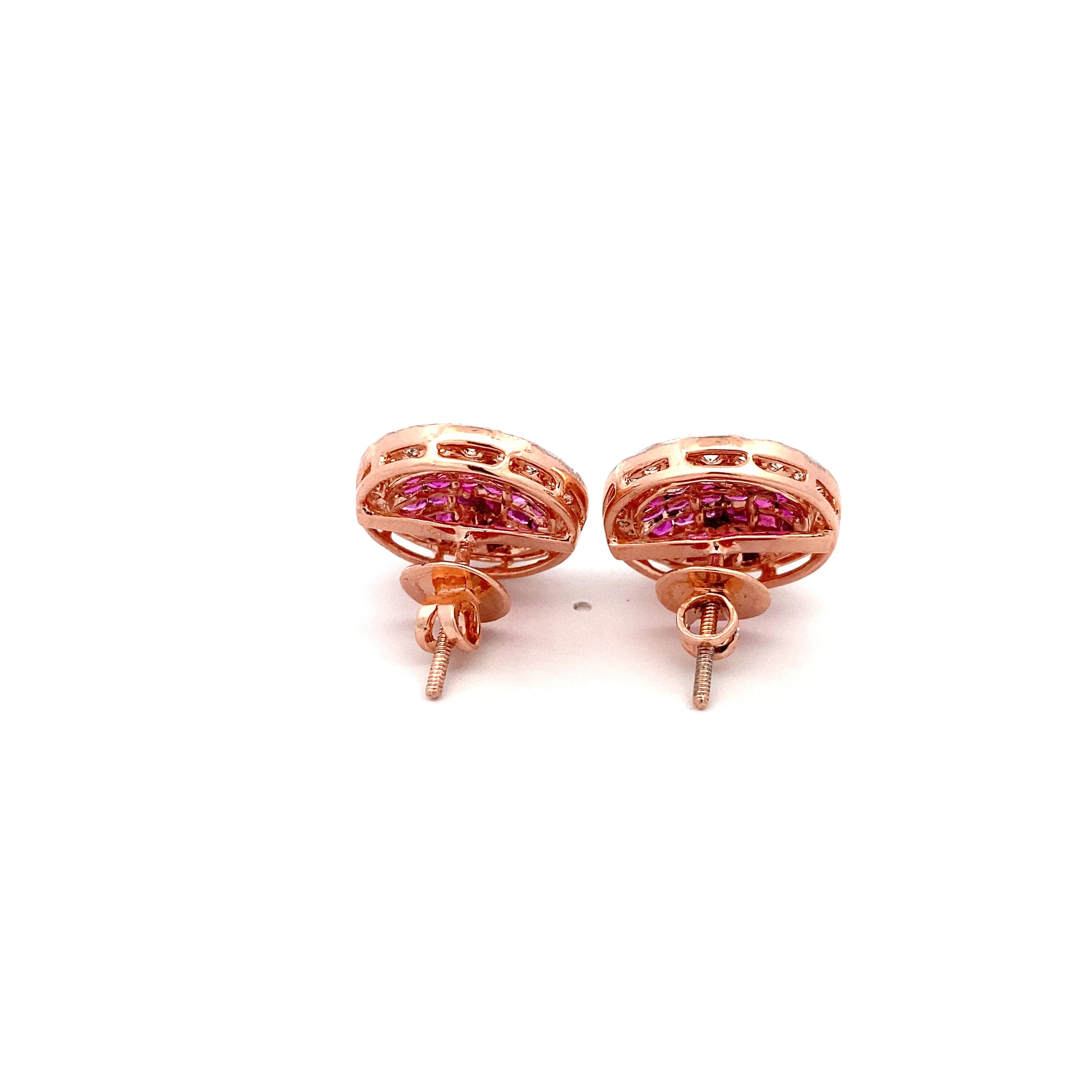 Ruby Halo Circle Studs