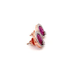Ruby Halo Circle Studs