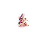 Ruby Halo Circle Studs